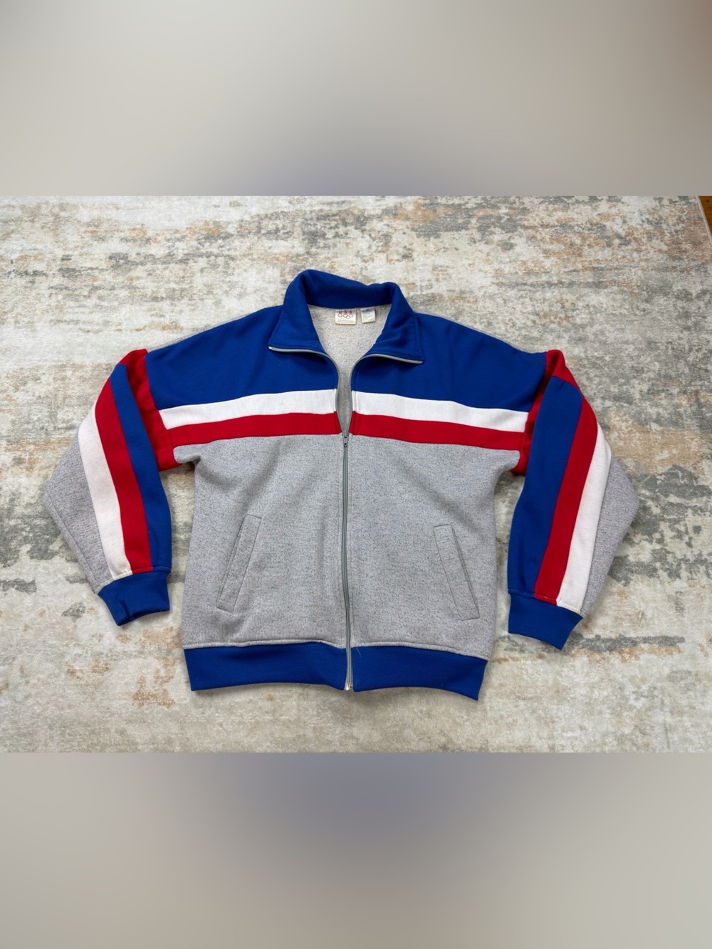 Vintage 80s USA Olympic Team Track Jacket Medium Red White Blue Full Zip